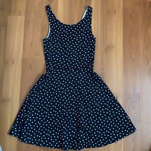 H&M navy blue polkadot dress